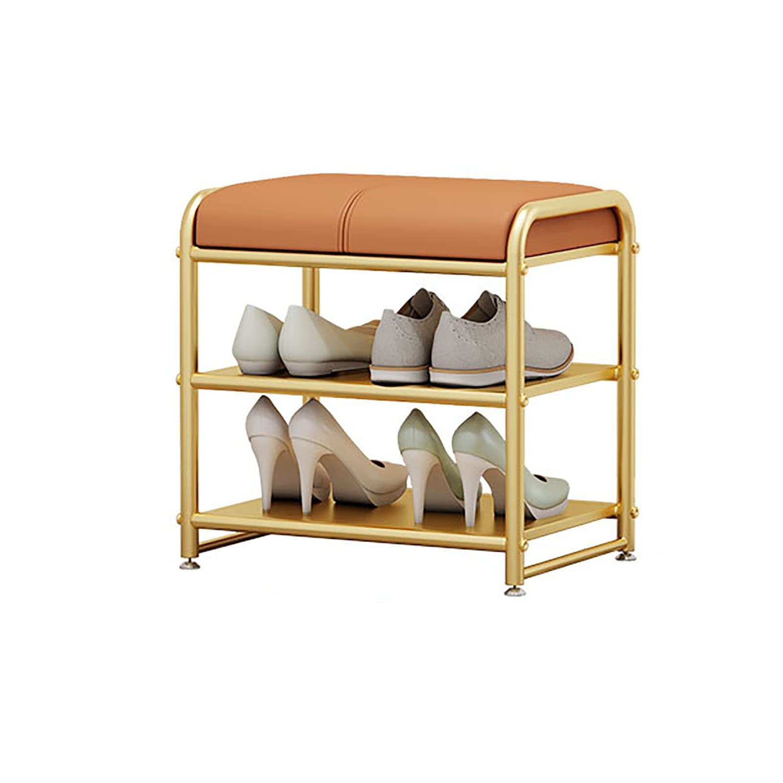 Meubles à chaussures tabouret à langer assis et étagère d'entrée en fer