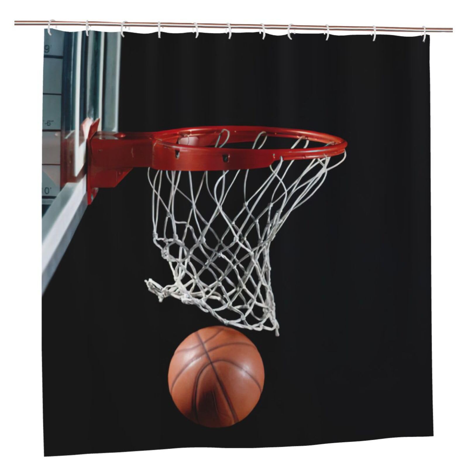 Rideau de douche basketball avec oeillets inoxydables de haute qualité