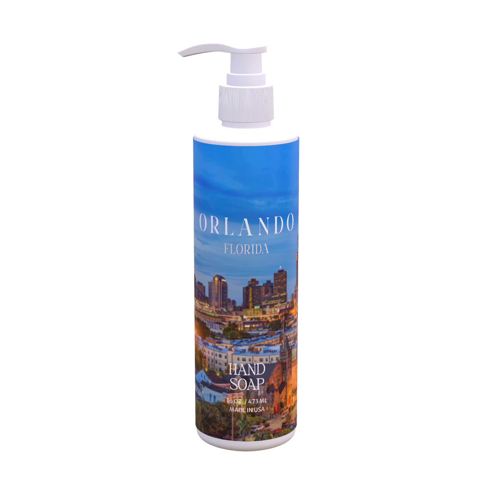 Hand Soap Set Orlando City Map Design Fresh Green Tea Lemon Scent 12 Pack 16 oz Pump Bottles