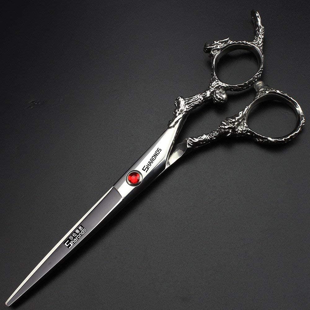 Tijeras de peluquería de 6 pulgadas, 17,5 cm, color plateado/negro, 440C, tijeras eficientes (3 unidades)