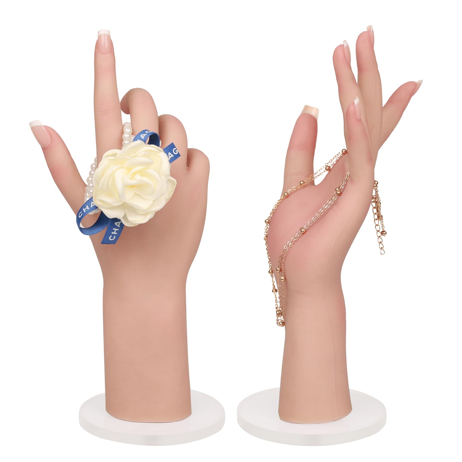 Silikonhand weibliche Modell Hand weibliche Handpuppe Handattrappe | Lebensgroß, zur Präsentation von Schmuck, Halloween-Requisiten für Scherzkekse, Requisiten für Fotoshootings