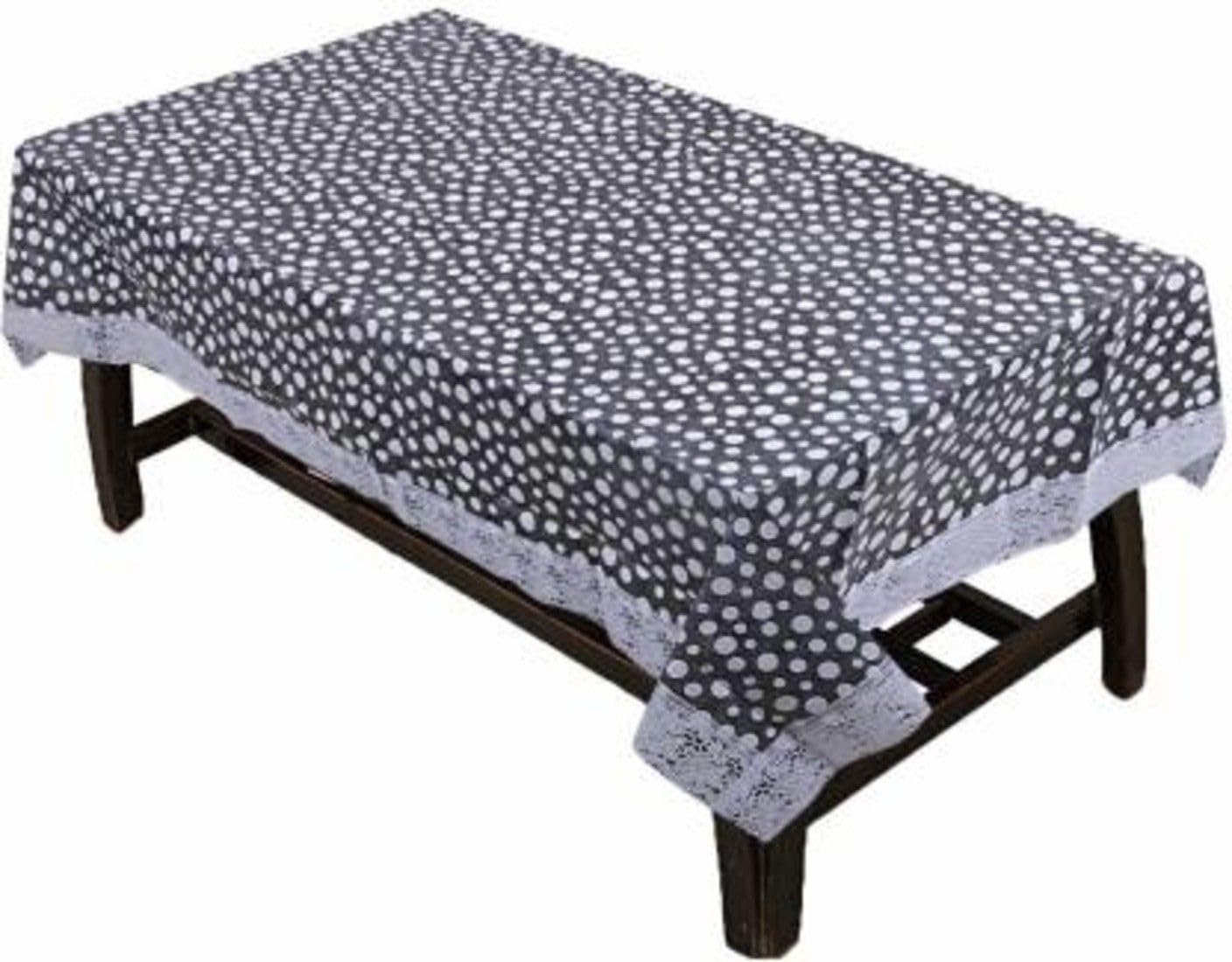 ZITIN Black Bindi Design Dining Table Cover | BLACK BINDI DESIGN DINING TABLE COVER-image-29