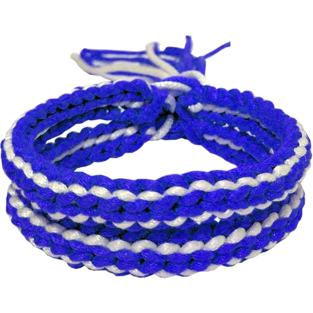 DUO GEAR KIDS MUAY THAI KICKBOXING ARM BANDS RING FIGHTERS TRADITIONAL PRAJIOUD PRAJEAT (PAIR) (Blue White)