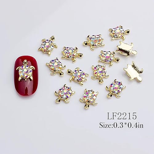 Miniatura 5 de Dijes de uñas de tortuga para uñas acrílicas, 24 piezas de diamantes de imitación metálicos plateados dorados, accesorios Y2K para suministros de