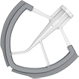 6 Quart Tilt-Head Flat Beater for KitchenAid Stand Mixer, Kitchen Aid Paddle Accessories Both-Sides Silicone Edge Bowl Scraper, Mixer Attachments, White.