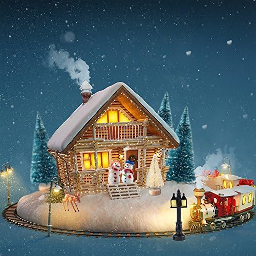 PLULON 33Pcs Mini Christmas Village Accessories Christmas Trees Green Bottle Brush Trees with Miniature Christmas Ornaments Toys Snowman Deer Figures for Winter Holiday Village Decorations