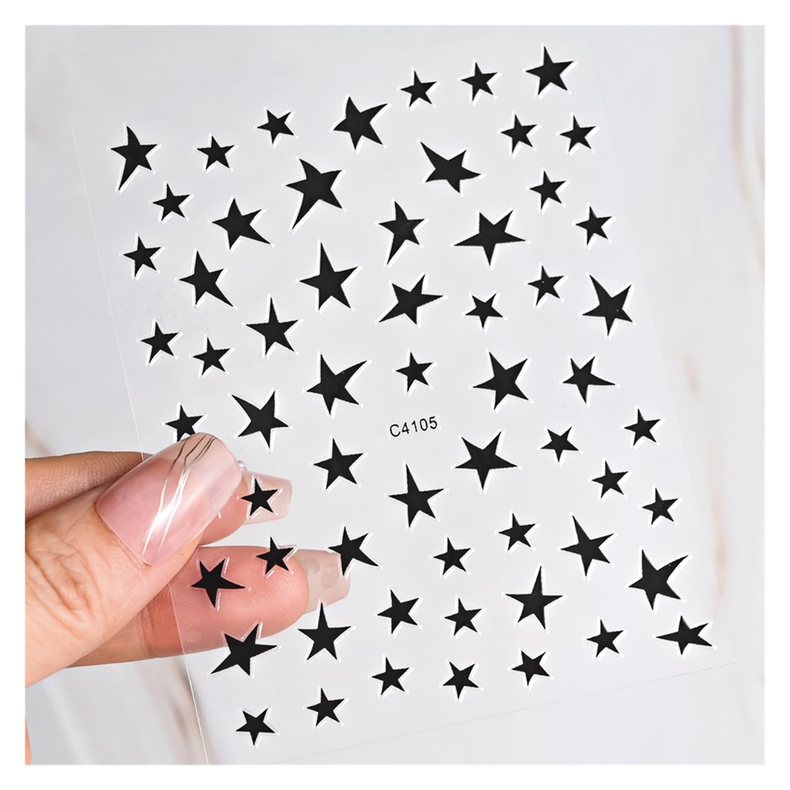 10 Pcs Silver Holographic Lines Nail Stickers Hot Stamping Golden French Star Decals Adhesive Irregular Manicure(NLS241-05-4)