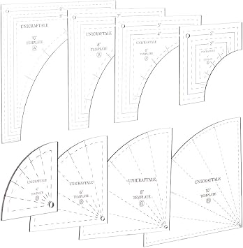 UNICRAFTALE Drunkards Path Acrylic Quilting Templates