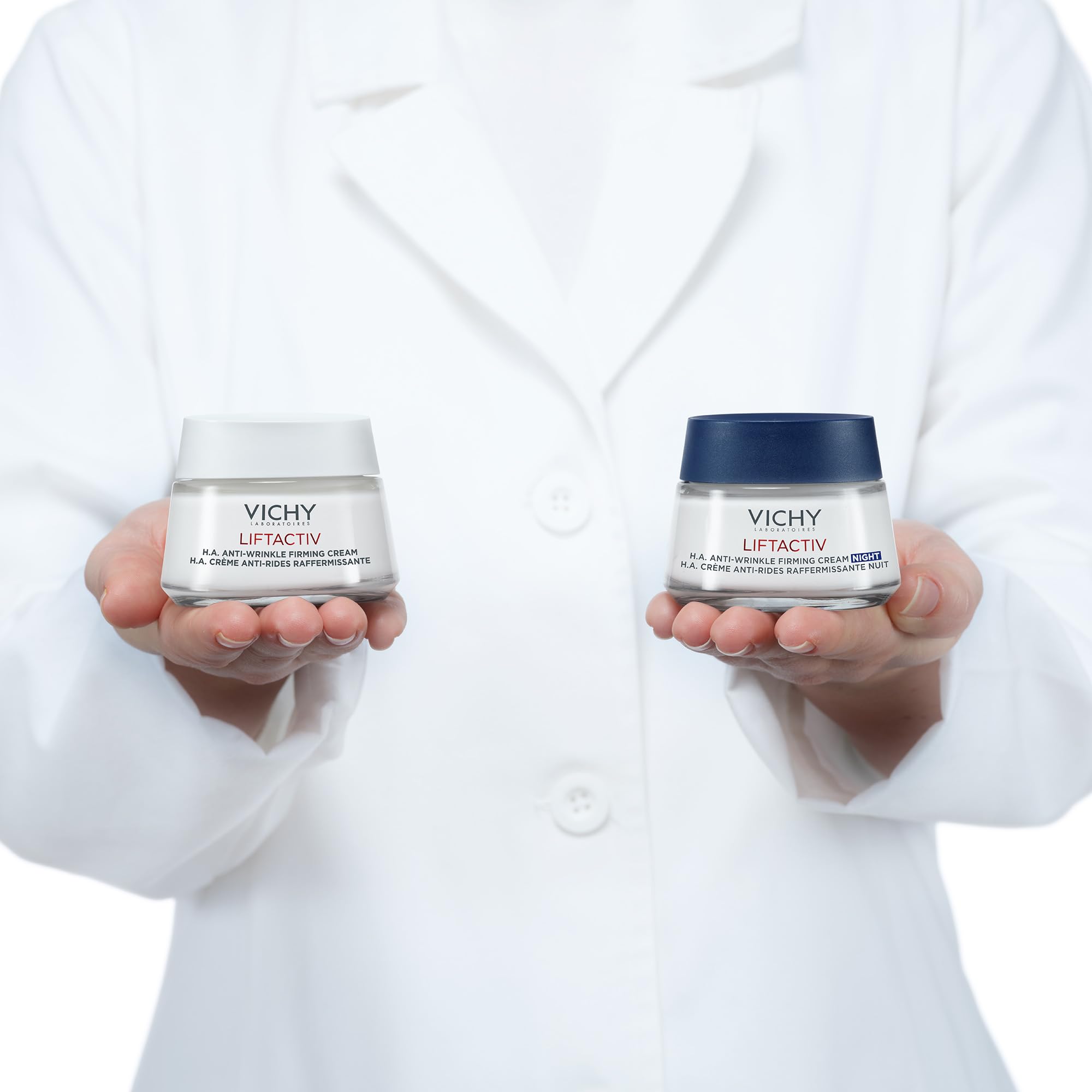 Vichy Liftactiv H.A. Crema Anti-Rughe Rassodante Notte con Acido Ialuronico Puro, Ramnosio e Vitamina C, 50 ml