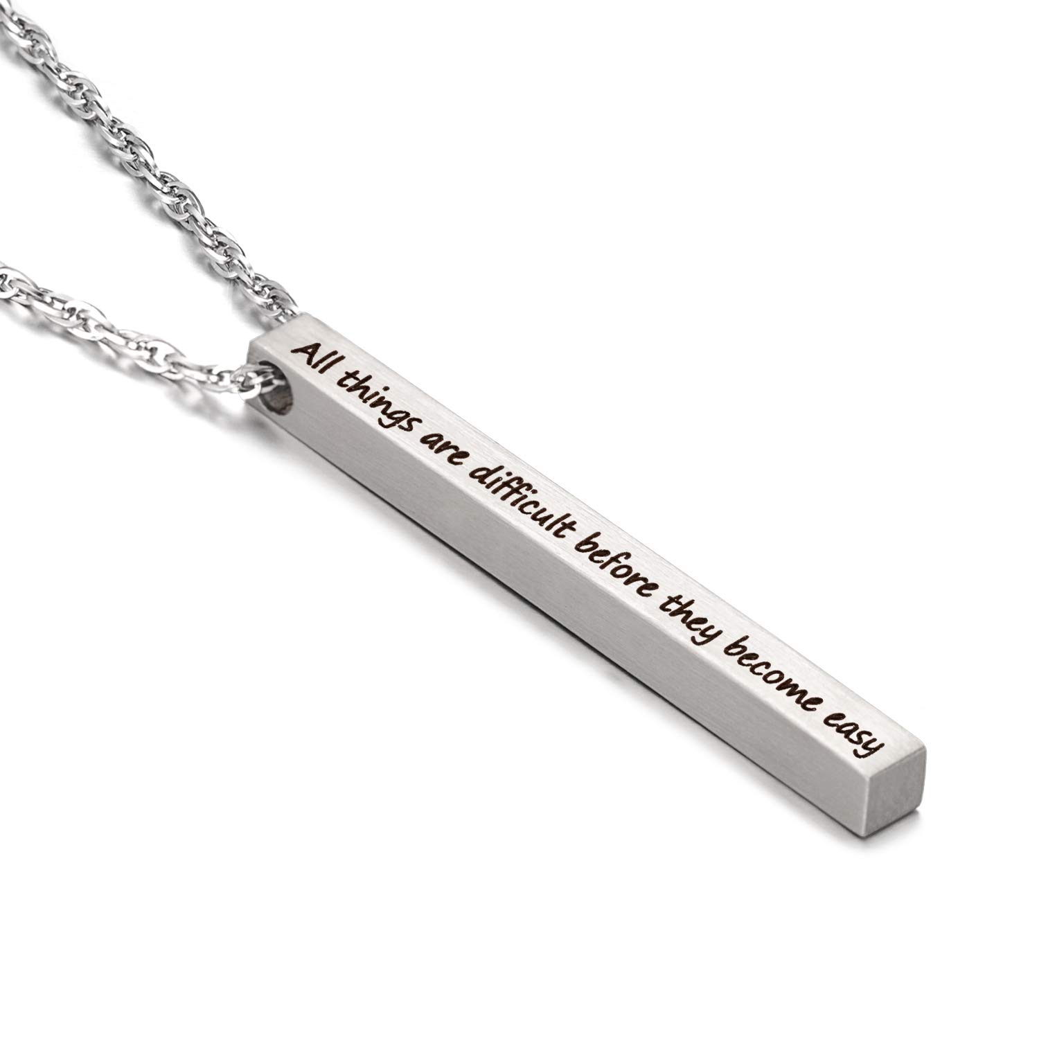 AMIST Inspirational Jewelry Sobriety Gifts for Women Meaningful Gifts for Women - All Things are Difficult Before They Become Easy