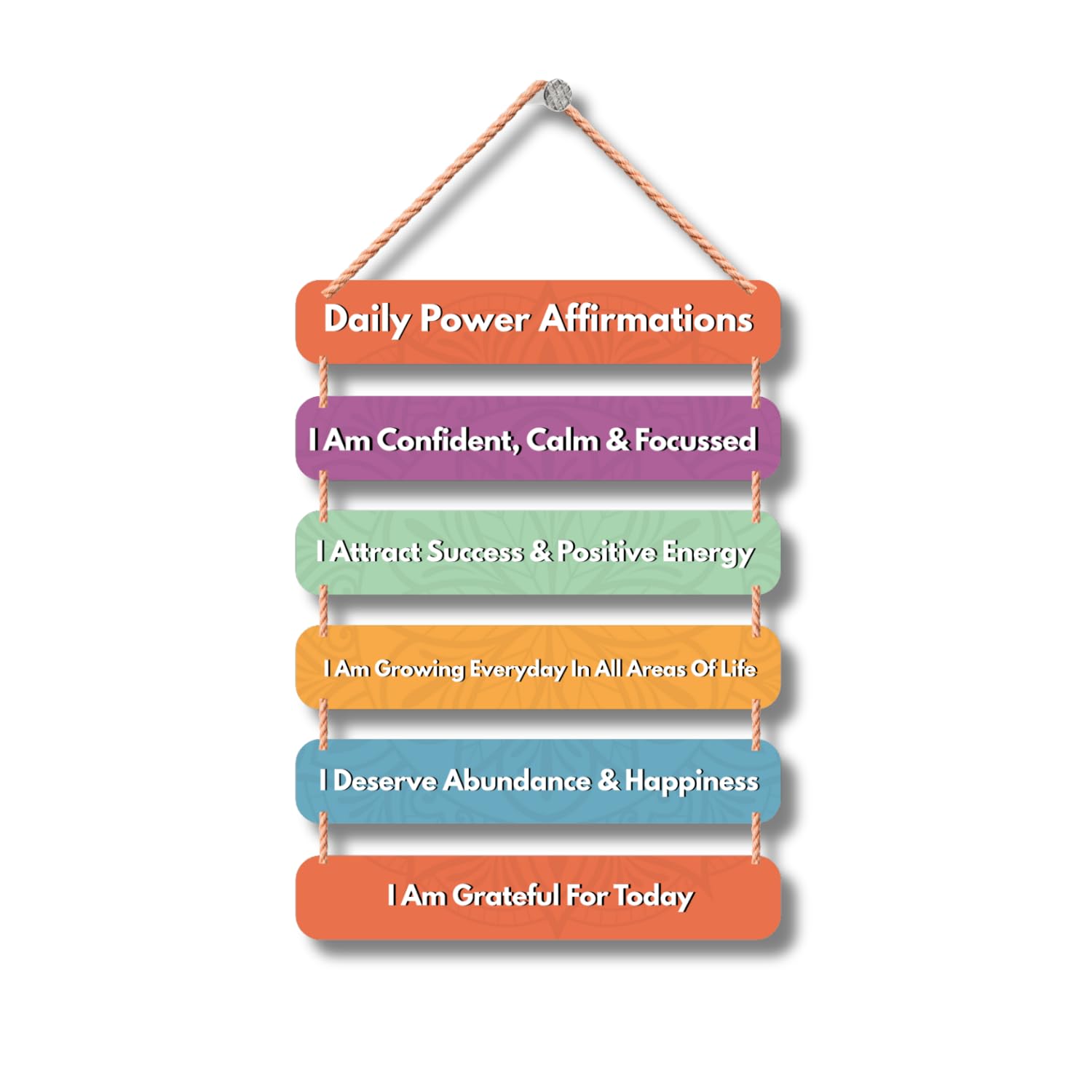 Manifestation Wall Hanging | Daily Power Affirmations for Positive Mindset | Motivational Home & Office Wall Décor | Wooden MDF Hanging-image-19