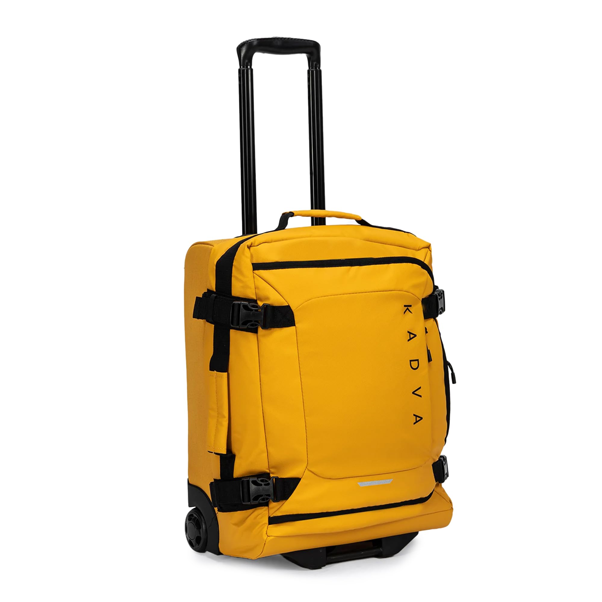 KADVA Valigia da Viaggio su Ruote LAZIO Valigia Bagaglio a mano da 44|74|102 Litri Soft Shell con 2 Ruote Telaio Telescopico Peso 2,7|3,3|3,7 Kg Colore Nero|Blu Marino| Giallo