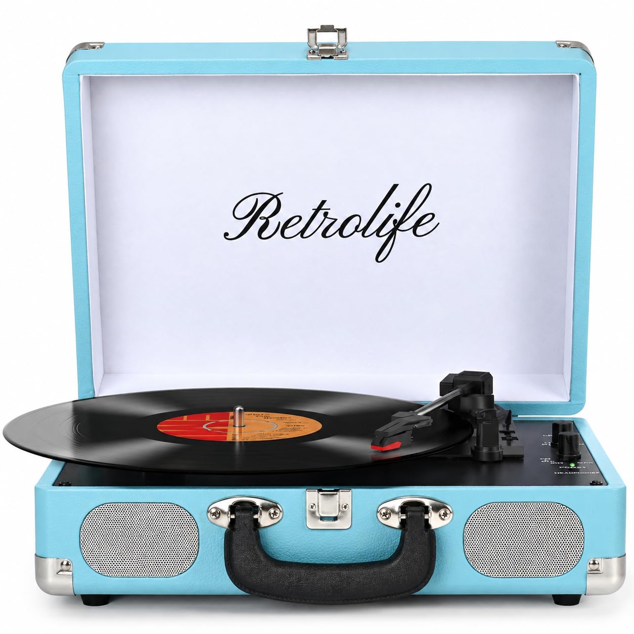 Retrolife® Vinyl Record Player with Speakers, Bluetooth Vinyl Player