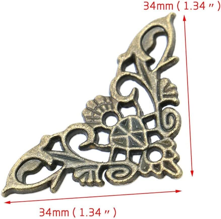Möbel-Tisch-Eckdekorationen, 8 Stück, Bronze, Schmuckschatulle, Buch, Schmetterling, Eckhalterung, antiker Rahmen, Notizbuch, Menüs, dekorative Eckschutz-Hardware
