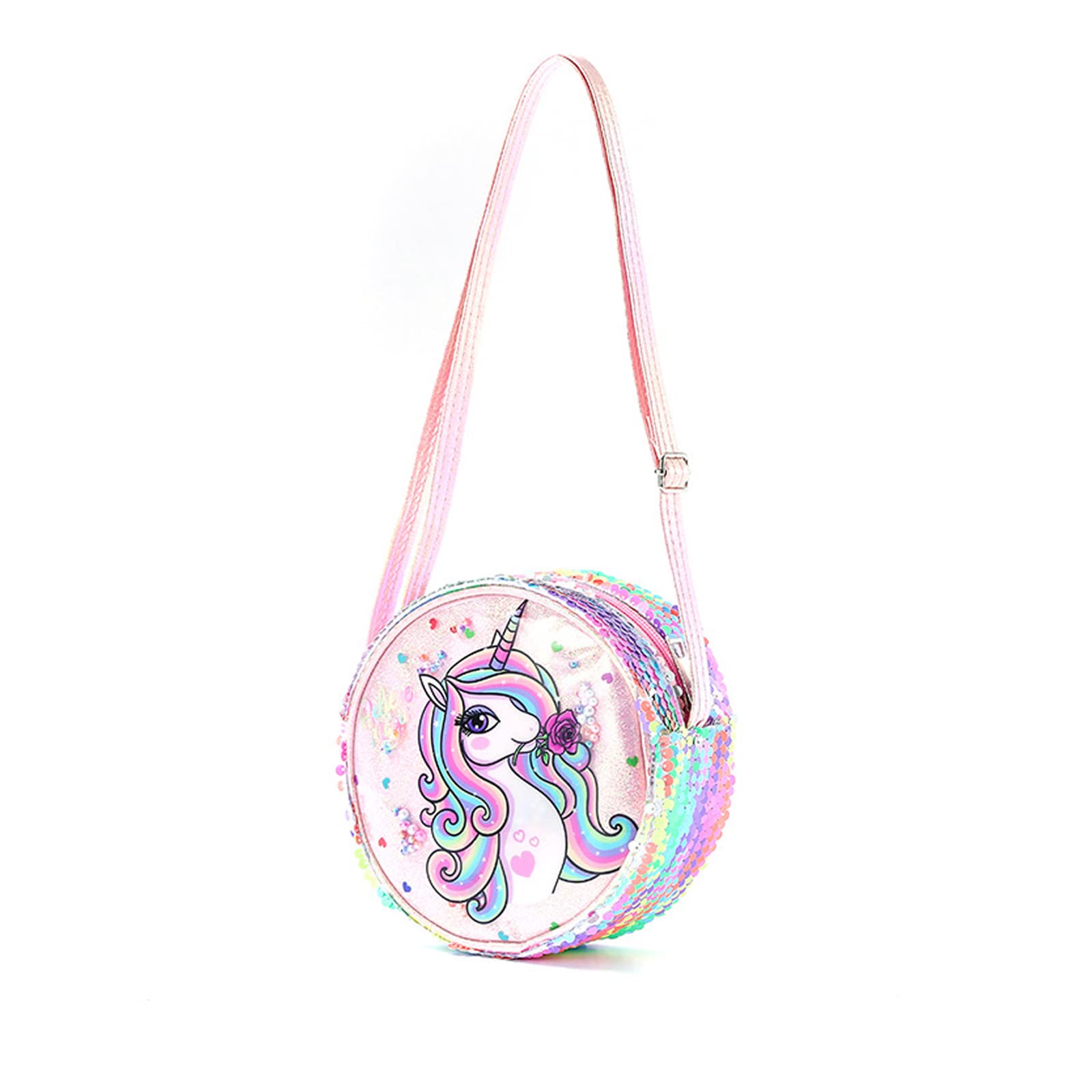 Bolso Bandolera Unicornios para Niñas, Unicornio Mochila Lentejuelas Niña, Bolso Mochila Unicornio Niña, para Compras, Viajes y Turismo