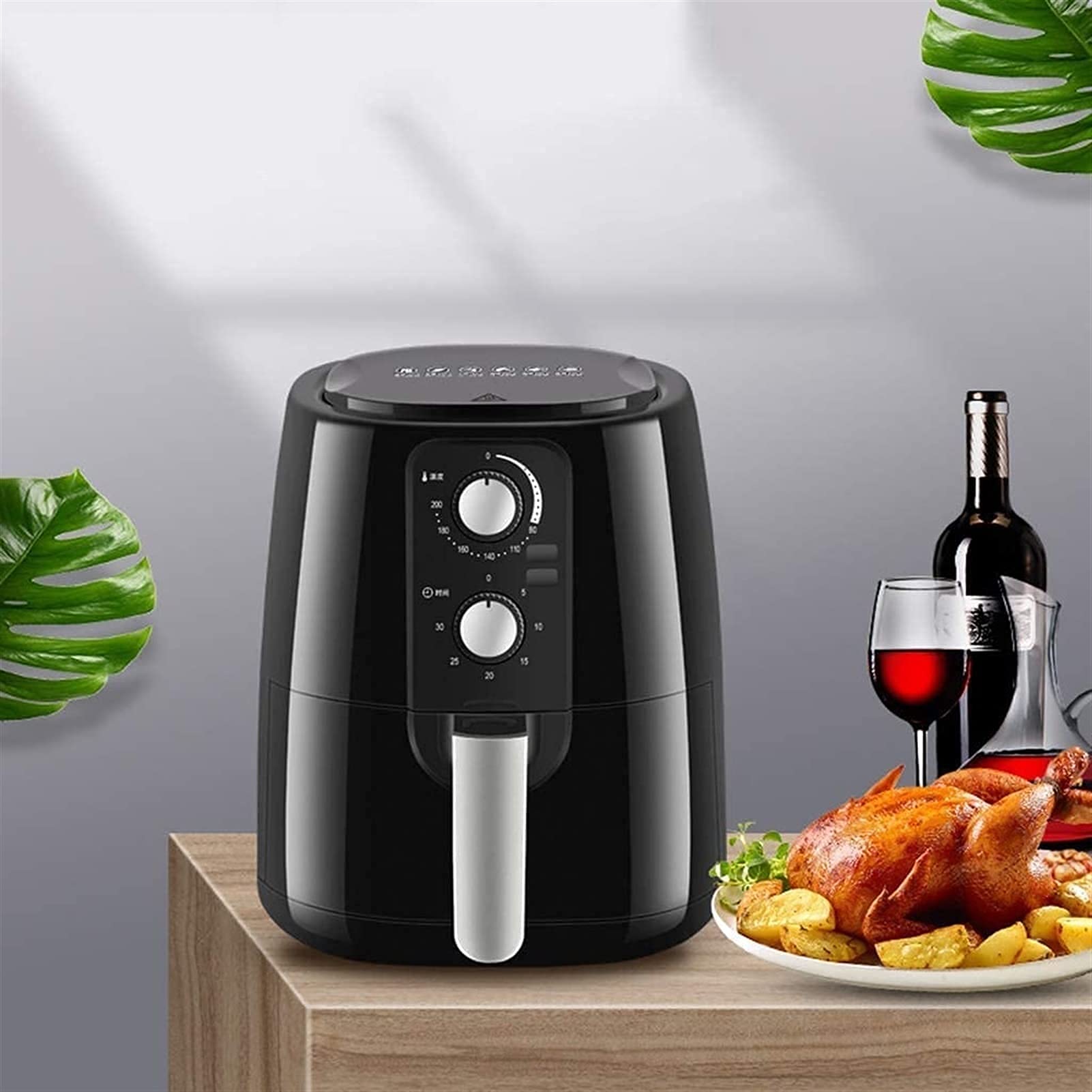 Frytkownica powietrzna do użytku domowego 5,5 l frytkownica powietrzna z wieloma funkcjami beztłuszczowa frytkownica łatwa do czyszczenia nieprzywierająca powłoka kosza frytkownica powietrzna do