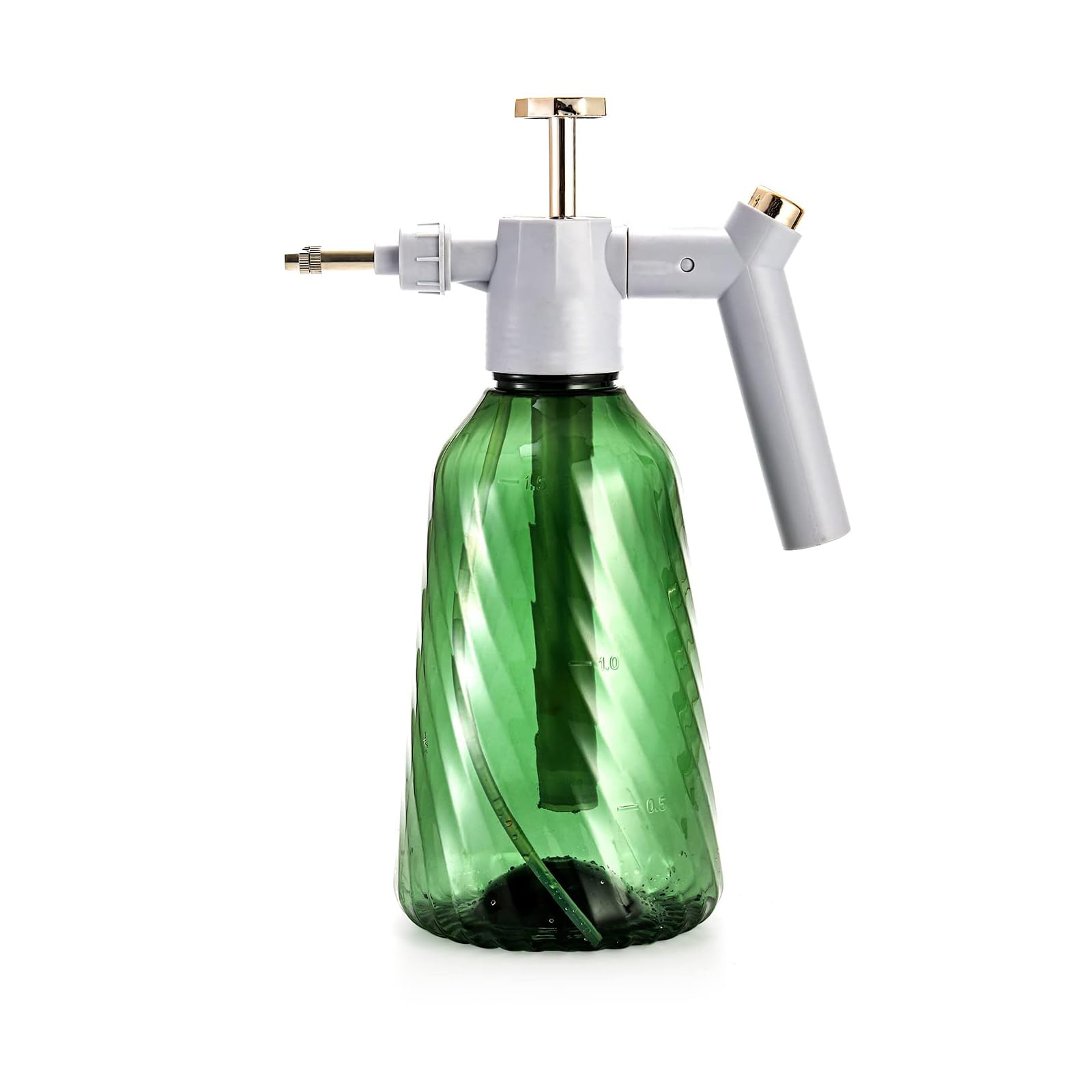 TERRIFI Deluxe 1 Pack Pump Sprayer Set - Adjustable Nozzle, 1.5L Plastic Hand Pump Pressure Water Perfect for Your Garden and Car Detailing Needs Lawn (Green)