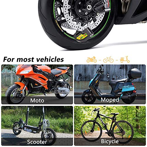 Disc Brake Lock, Linkax Motorcycle Alarm Disc Lock Motorbike Bike Scooter Security Lock Waterproof 110dB Alarm Sound with 1.5M Reminder Cable Keys & Carry Pouch for Motorbike Bike Scooter - Thumbnail 3