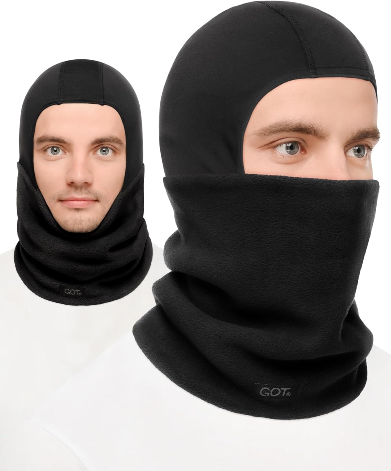 GOT Sports Ski Mask for Men - Balaclava with Fleece Neck Warmer for Cold Weather - Windproof Shiesty Mask for Snowboard