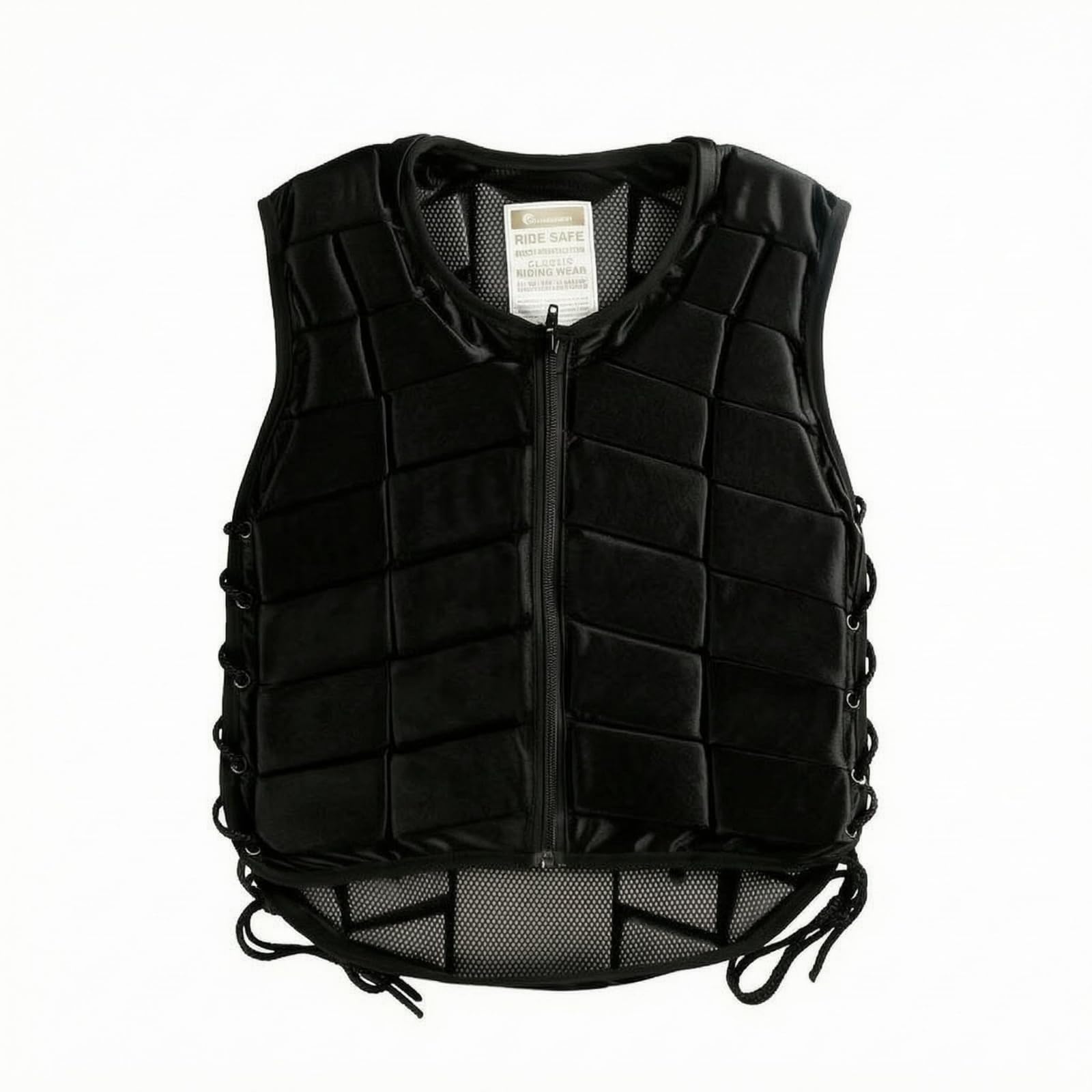 Gilet Protettivo da Equitazione con Cerniera Paraschiena da Equitazione Tessuto Mesh Attrezzatura Sportiva per Bambini