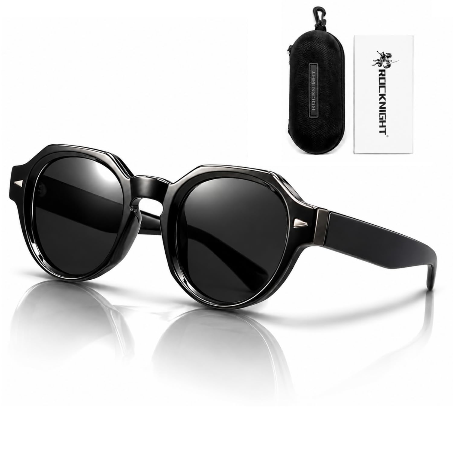 ROCKNIGHT Retro Italienisches Design Acetat Polarized Sonnenbrille für Männer Frauen UV Schutz Langlebig Hautfreundlich Kleine Mittlere Gesichter