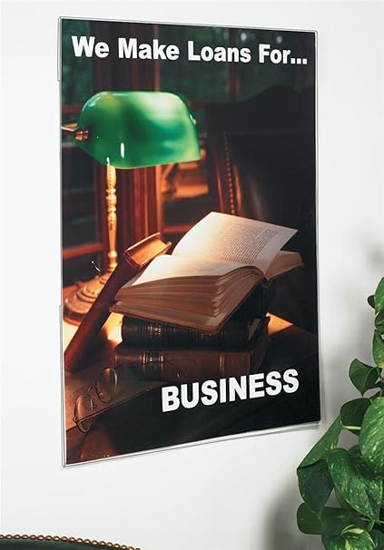 Wall Mount Sign Holder for 24 x 36 Poster, Clear Acrylic Frame with Slide-in Design, Mounting Hardware Included