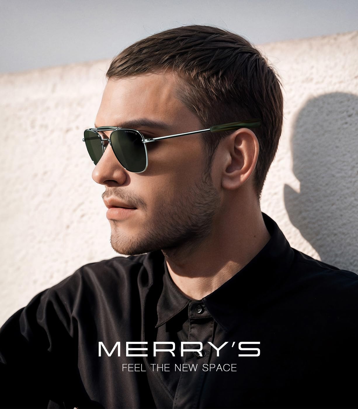 MERRY'S Classic Square Aviator II Military Polarized Sunglasses for Men or Women S8637 - Image 2