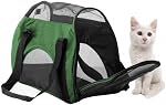 ZAMPA Soft Side Pet Travel Carrier TSA Approved, Under Seat Compatibility, Airline Approved for Large Cats, Medium Puppys, Small Dogs, 2 Openings, W/Shoulder Strap.