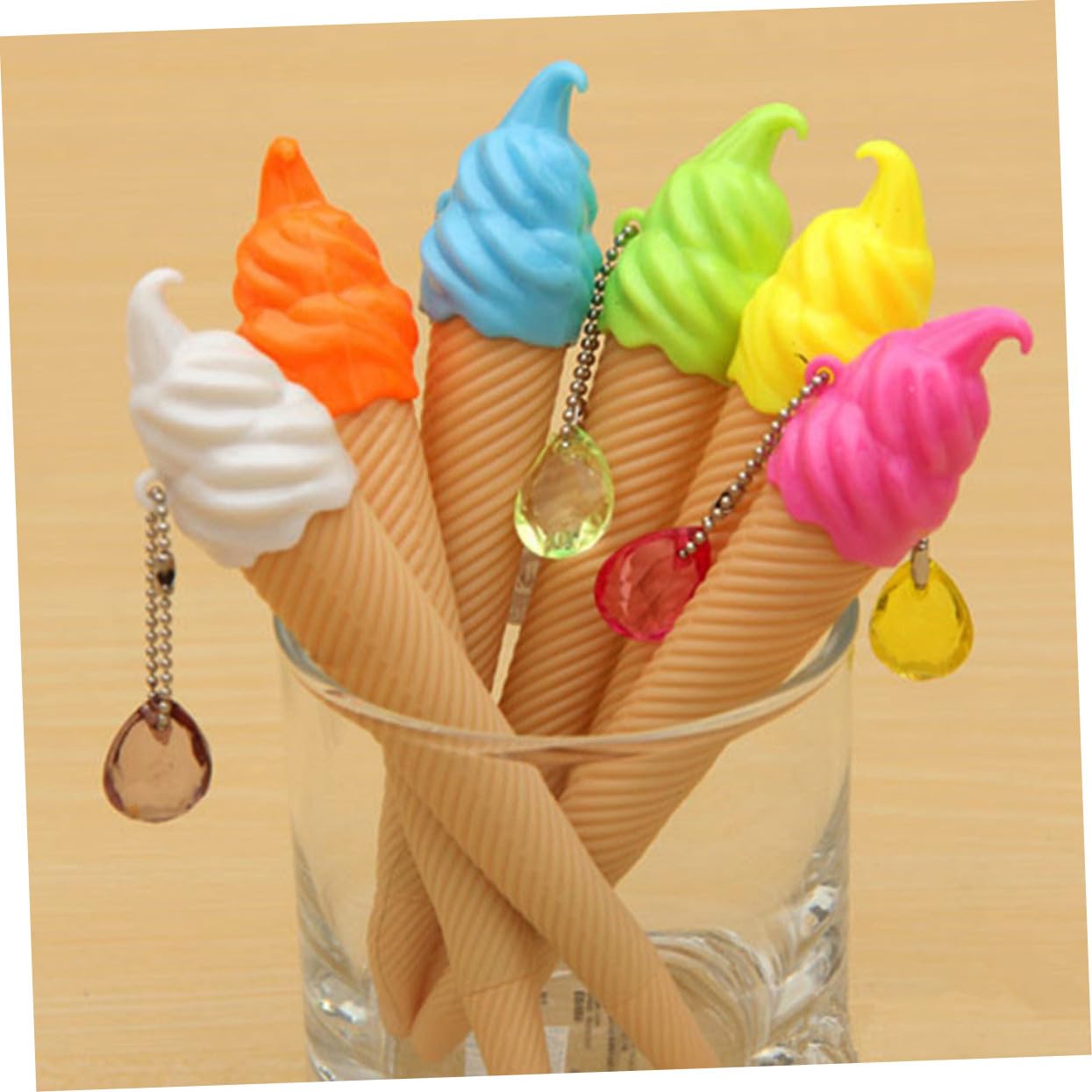 TEHAUX 48 Teiliges Eiscreme Gelstifte Kreative Schreibstifte mit Glatter Tinte Bunte Schul und Büro Gelschreiber für Jugendliche Zufällige Farben Zufällige Farbe