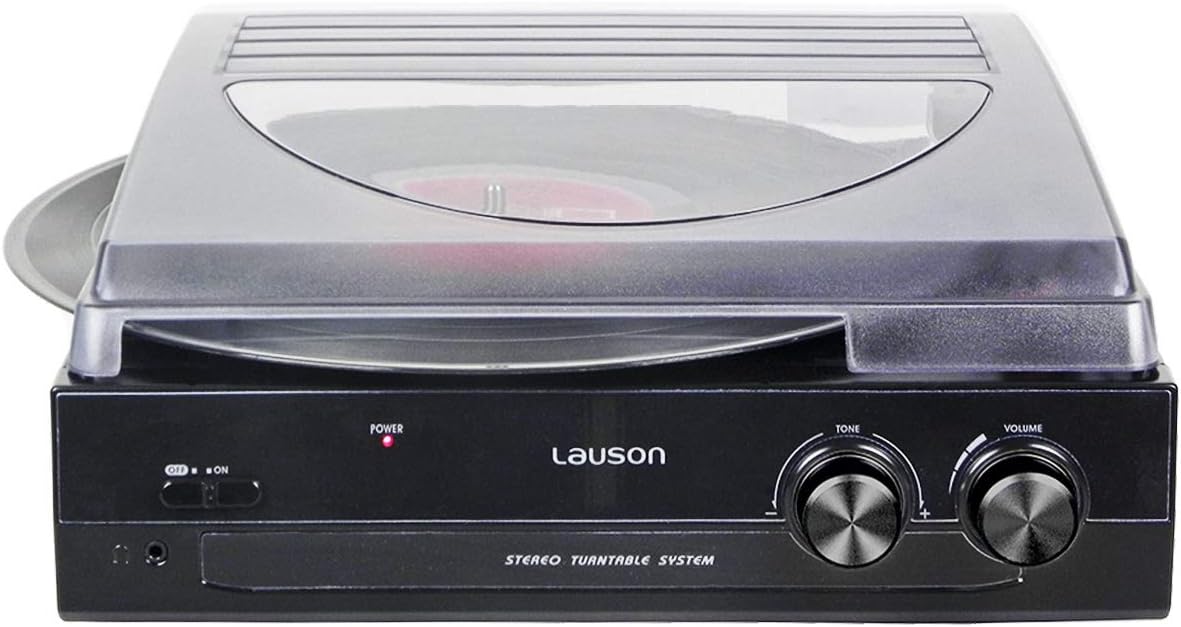 Lauson CL502 Turntable. Recording Function Encoding PC-Link USB Vinyl-to-MP3, Vinyl Record Player 2 Speed 33/45 RPM, Vintage Vinyl Record Player with Stereo Built-in Speakers, Belt-Driven (Black)