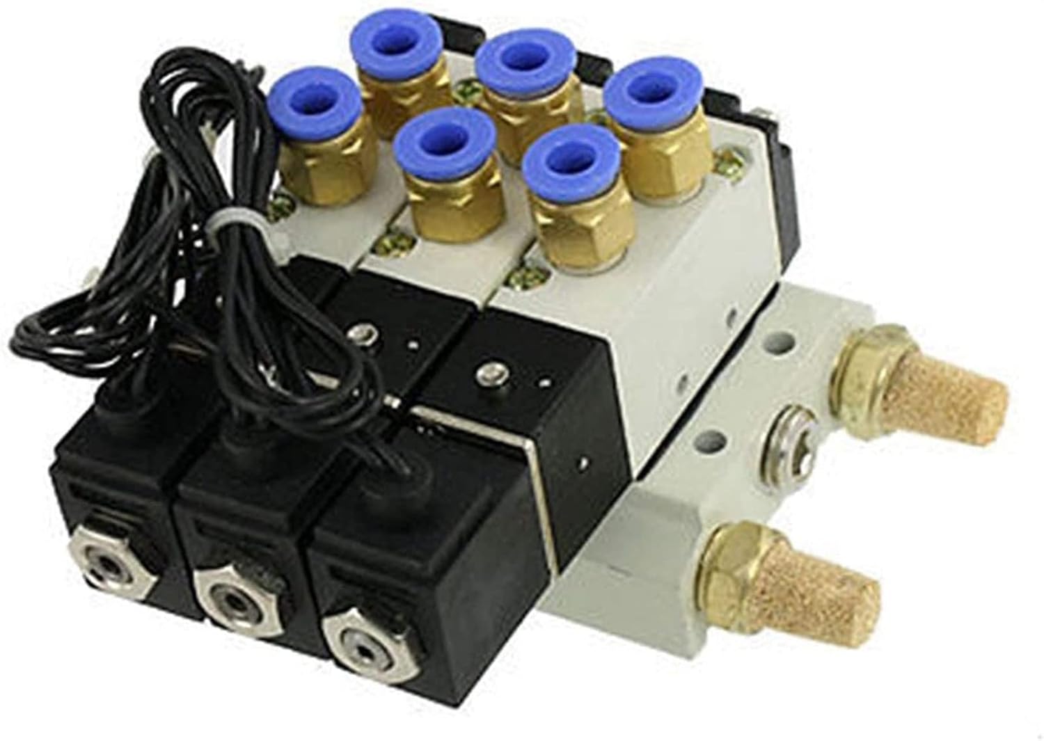 DC12V 24V トリプル空気圧電磁弁 4V110-06 マフラー 4 ミリメートル 6 ミリメートル 8 ミリメートル 10 ミ