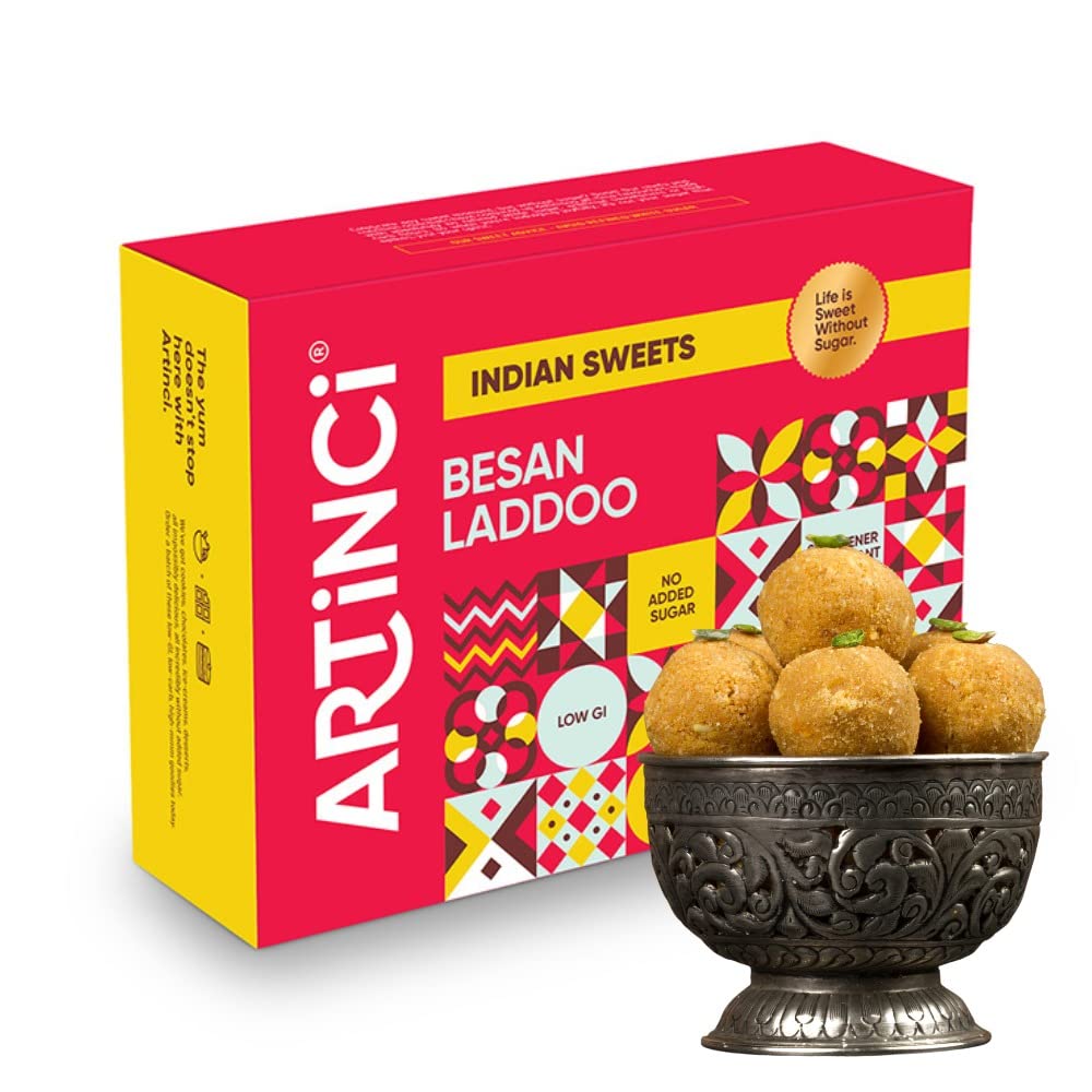 Artinci Sugar free Besan Ladoo Low Carb Low GI No Added Sugar Made with Pure desi ghee