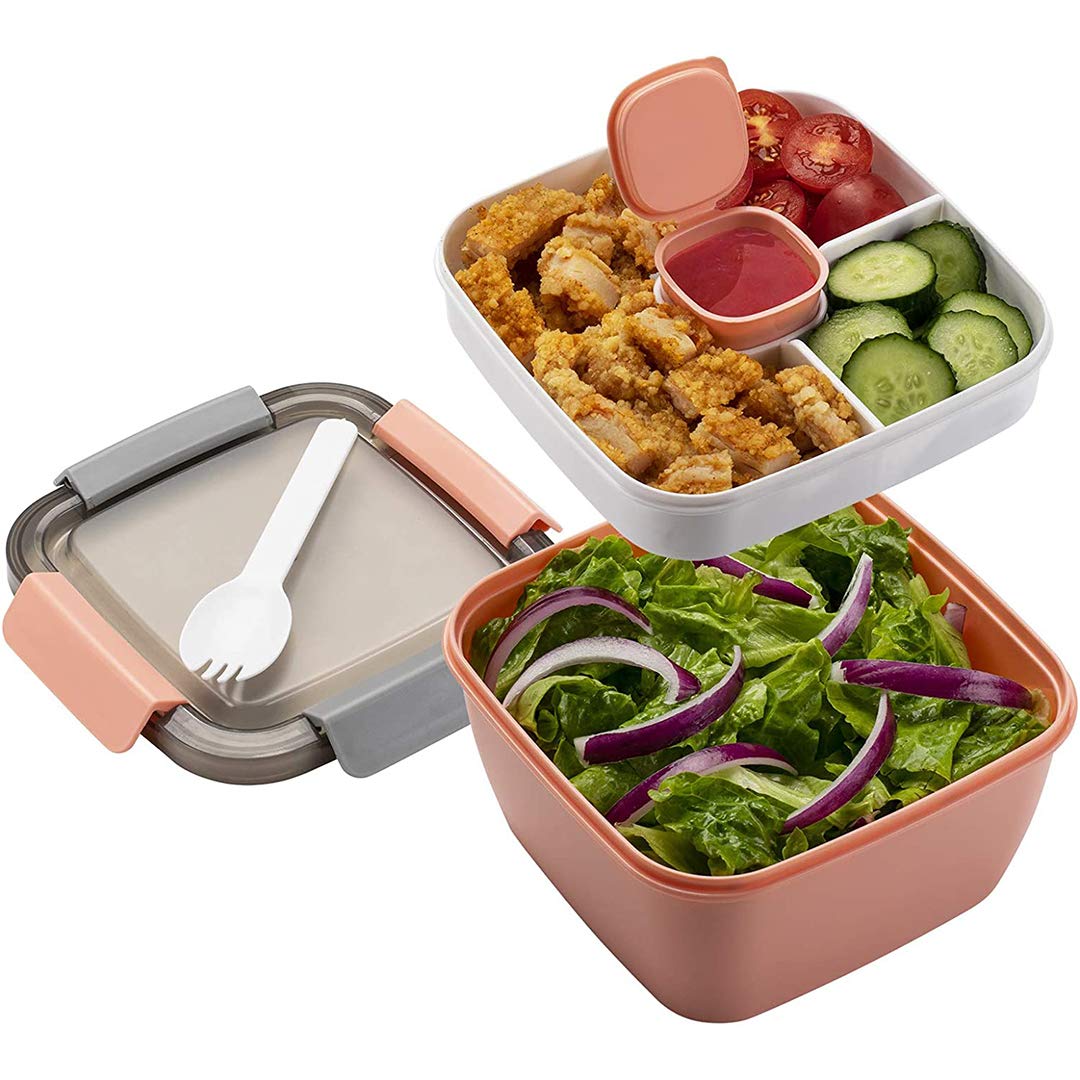 Porte-déjeuner 1,2 L, boîte à lunch hermétique avec 4 compartiments et couverts, sans danger pour micro-ondes, lave-vaisselle, salle à manger bureau, Bento Lunchbox Preuve de fuite pour adultes Porte-déjeuner 1,2 L, boîte à lunch hermétique avec 4 compartiments et couverts, sans danger pour micro-ondes, lave-vaisselle, salle à manger bureau, Bento Lunchbox Preuve de fuite pour adultes