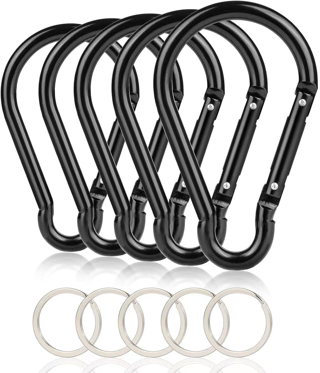 Carabiner Caribeaner Clip,Extra Large 4" Aluminum Carabeaner Keychain Hook,Spring Snap Key Chain Clip