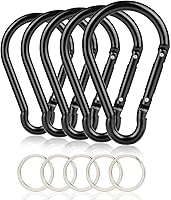 CampTek Extra Large 4" Aluminum Carabiner Clip - 55lb Keychain Hook Spring Snap for Bags, Keys & Gear