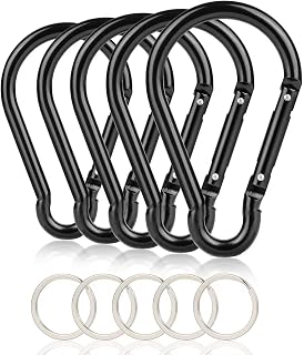 CampTek Extra Large 4" Aluminum Carabiner Clip - 55lb Keychain Hook Spring Snap for Bags, Keys & Gear