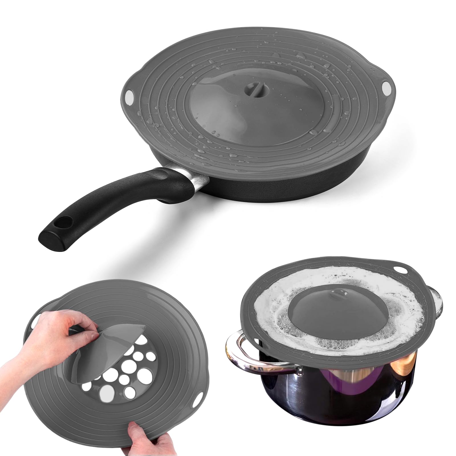 Paraschizzi In Silicone - Coperchio Estensibile Alimentare Universale per Cucina Anti Trabocco, Protezione Dal Traboccamento Culinario, 29 cm