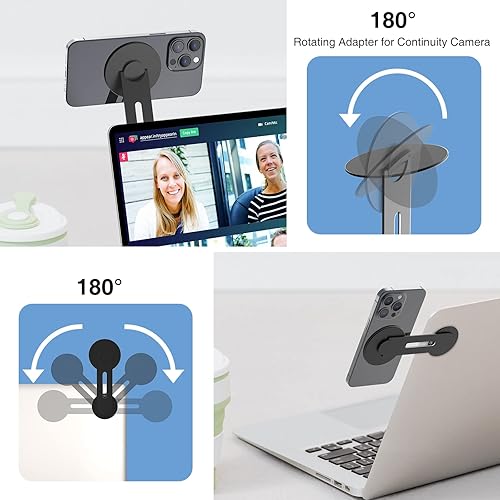 Miniatura 4 de Continuity - Soporte magnético para teléfono portátil - Adaptador de cámara de continuidad ajustable de 180 compatible con MagSafe para iOS 16 y
