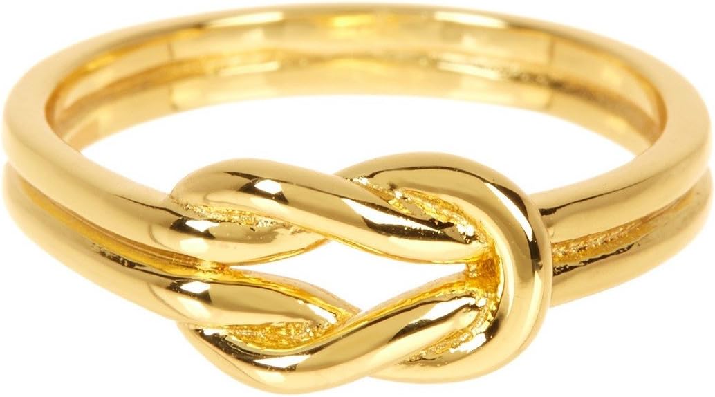Sterling Forever Double Knot Ring Knot Ring in Gold Vermeil, Love Knot Ring, Promise Ring, Size : 8
