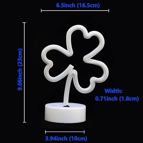 Miniatura 5 de Letreros de neón con forma de tréboles decoraciones del día de San Patricio luces de neón LED verdes para decoración de dormitorio funciona con