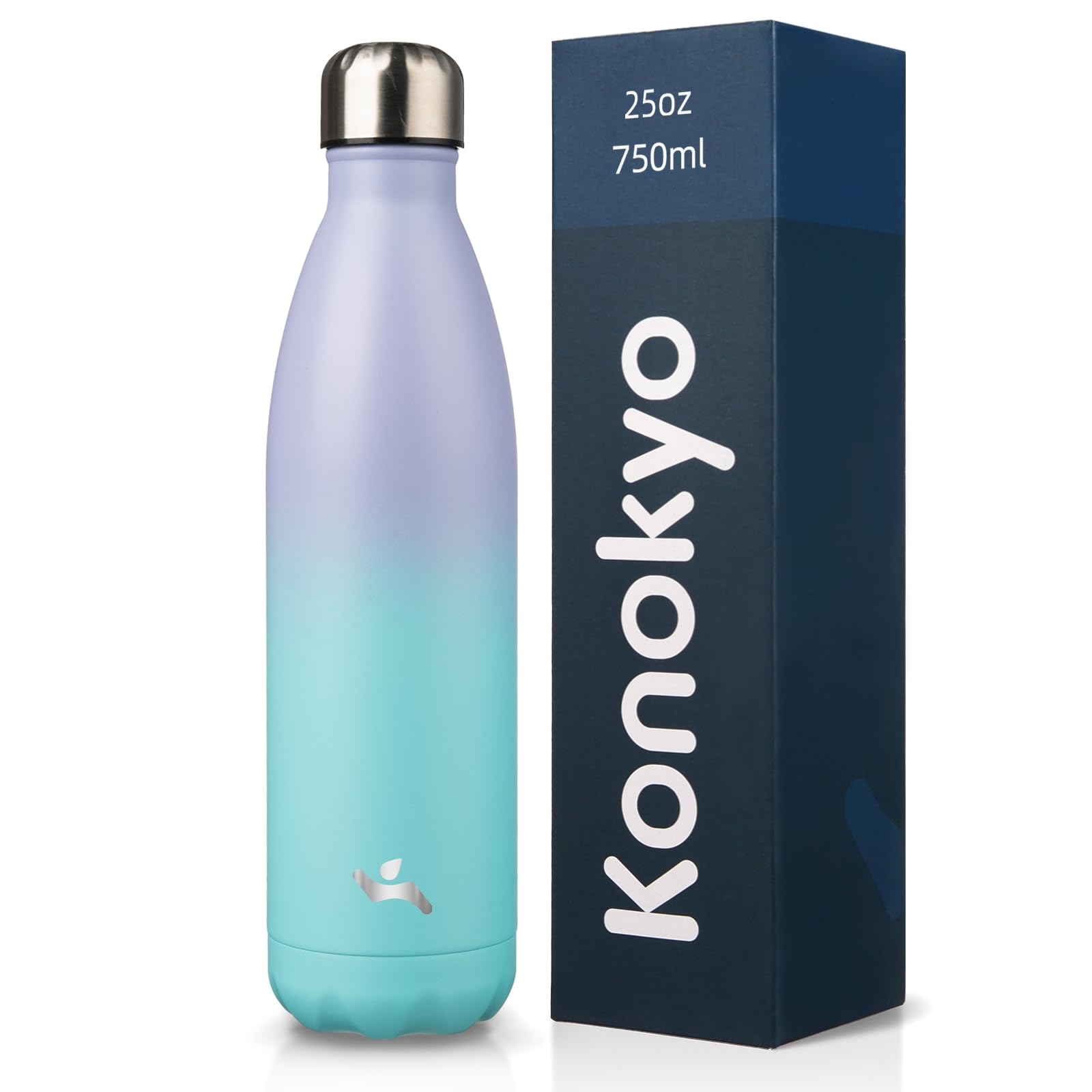 Konokyo 25 oz Insulated Stainless Steel Water Bottle, Lavender Green