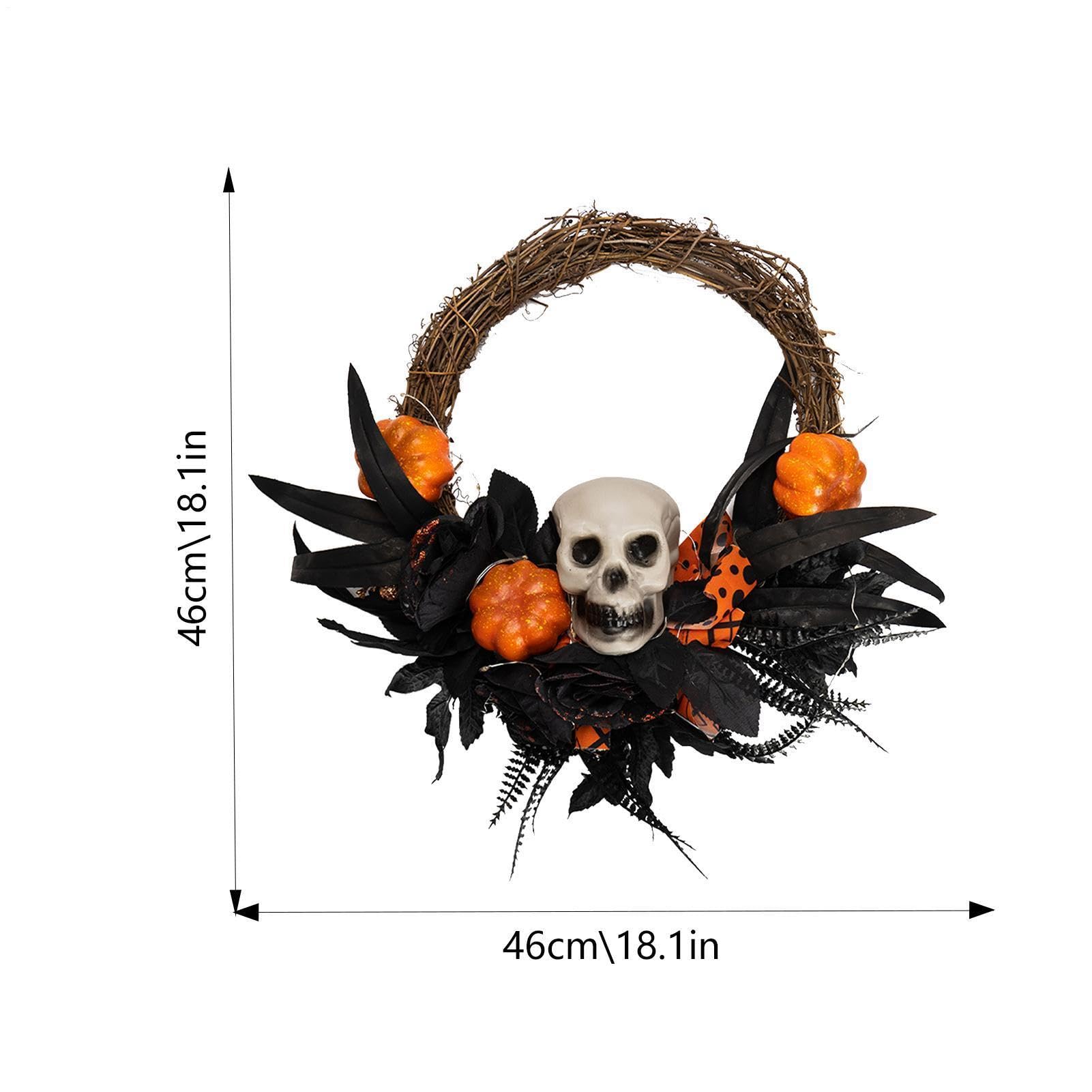 Corona Halloween Letrero Artesanal LED Hueso Artificial