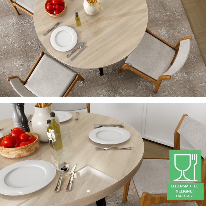 MOM'S HOME Pellicola trasparente rotonda da tavolo con bordi arrotondati, spessore 2 mm, disponibile in diverse misure o su misura, protezione PVC trasparente (diametro 110 cm)