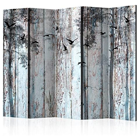 Biombo Acústico Vintage Madera Pajaro 225x172 cm Cover