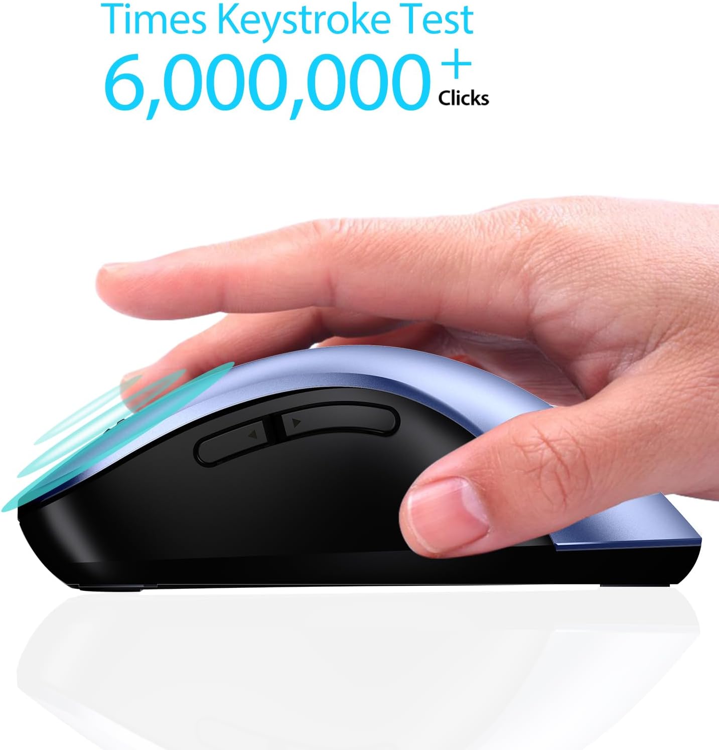 Color Purple memzuoix 2.4G Wireless Mouse, 1400 DPI Mobile Optical Cordless Mouse with USB Receiver, Portable Computer Mice Wireless Mice for Laptop, PC, Desktop, MacBook, 5 Buttons (Navy Blue)