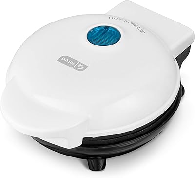Dash DMS001WH Mini Maker Electric Round Griddle for Individual Pancakes, Cookies, Eggs & other on the go Breakfast, Lunch & Snacks, White