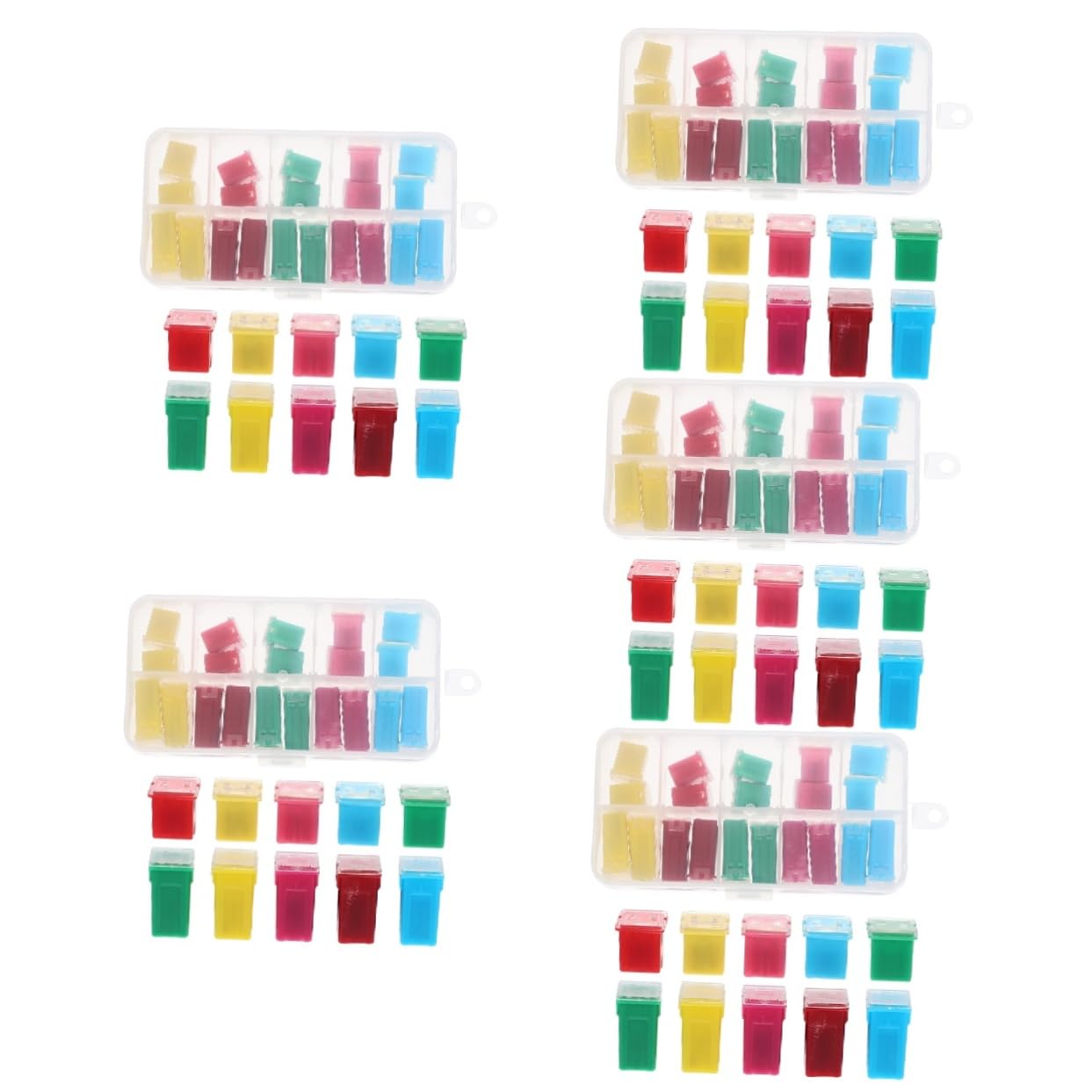 Gatuida 100pièces Kit De Fusibles Automobiles Avec Boîte Assortiment Pratique Pour Remplacement Facile Et Sécurisé Des Systèmes Électriques De Véhicule