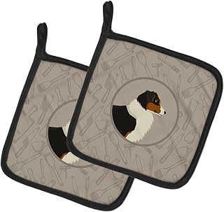 CK2163PTHD Australian Shepherd in The Kitchen Pair of Pot Holders Kitchen Heat Resistant Pot Holders Sets Oven Hot Pads for Cooking Baking BBQ, 7 1/2 x 7 1/2