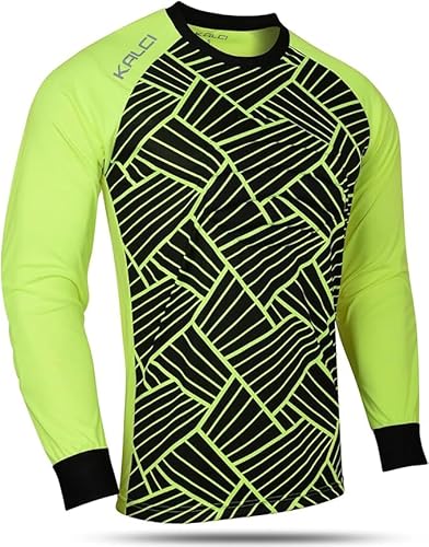 Kalci Camisa de goleiro de futebol com enchimento de peito oculto para jovens e adultos. Camisa de g