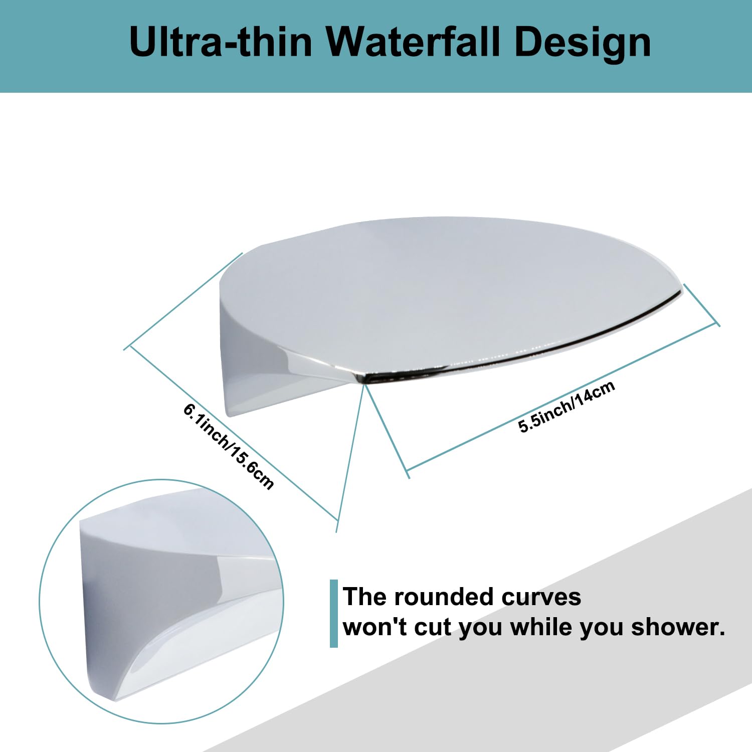 Drettyer Wall Mount Tub Spout – Solid Brass Waterfall Bathtub Faucet, Brushed Nickel Finish (Round)